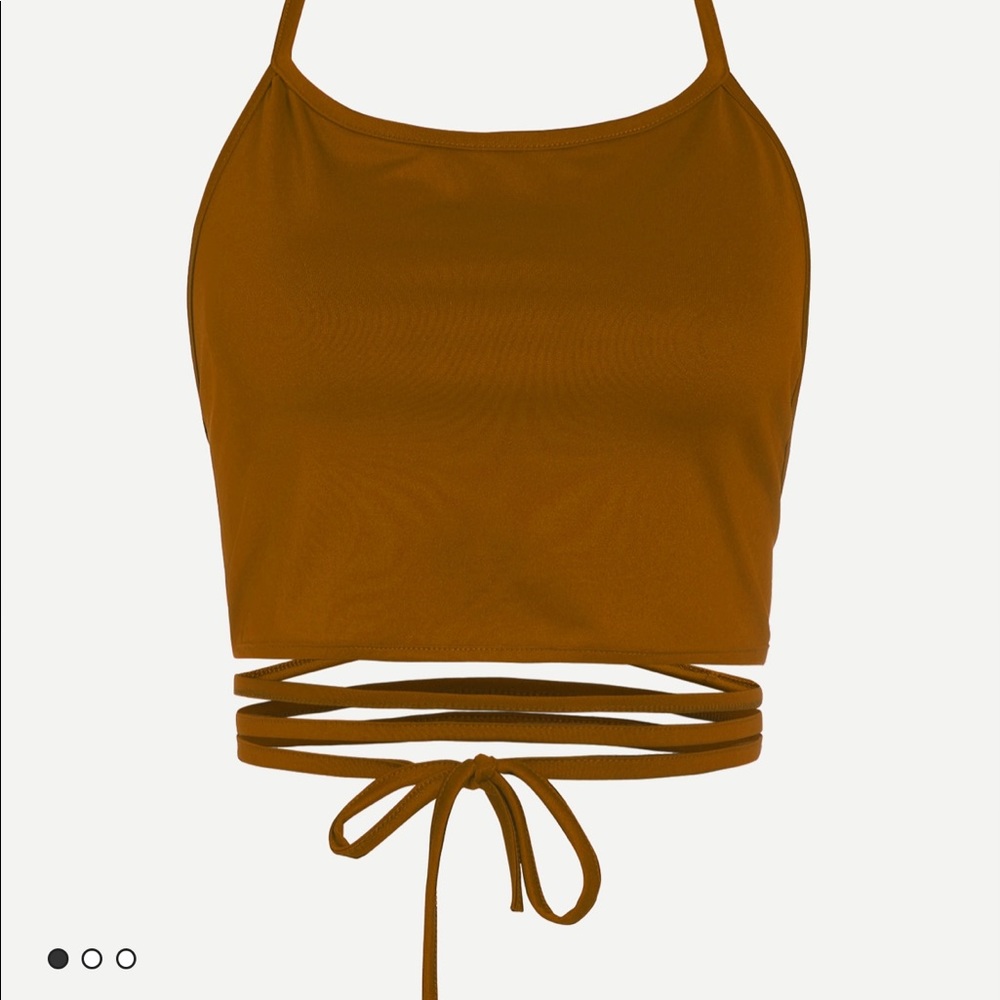 Halter neck lace up cami top